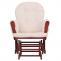 Relaxsessel HWC-C76, Schaukelstuhl Sessel Schwingstuhl mit Hocker Stoff Cord 320g/m ko-Tex ~ creme Gestell dunkel