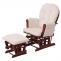 Relaxsessel HWC-C76, Schaukelstuhl Sessel Schwingstuhl mit Hocker Stoff Cord 320g/m ko-Tex ~ creme Gestell dunkel