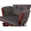 Relaxsessel HWC-C76, Schaukelstuhl Sessel Schwingstuhl mit Hocker Stoff Cord 320g/m ko-Tex ~ dunkelgrau Gestell dunkel
