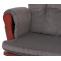 Relaxsessel HWC-C76, Schaukelstuhl Sessel Schwingstuhl mit Hocker Stoff Cord 320g/m ko-Tex ~ dunkelgrau Gestell dunkel