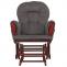 Relaxsessel HWC-C76, Schaukelstuhl Sessel Schwingstuhl mit Hocker Stoff Cord 320g/m ko-Tex ~ dunkelgrau Gestell dunkel
