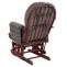 Relaxsessel HWC-C76, Schaukelstuhl Sessel Schwingstuhl mit Hocker Stoff Cord 320g/m ko-Tex ~ dunkelgrau Gestell dunkel