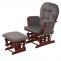 Relaxsessel HWC-C76, Schaukelstuhl Sessel Schwingstuhl mit Hocker Stoff Cord 320g/m ko-Tex ~ dunkelgrau Gestell dunkel