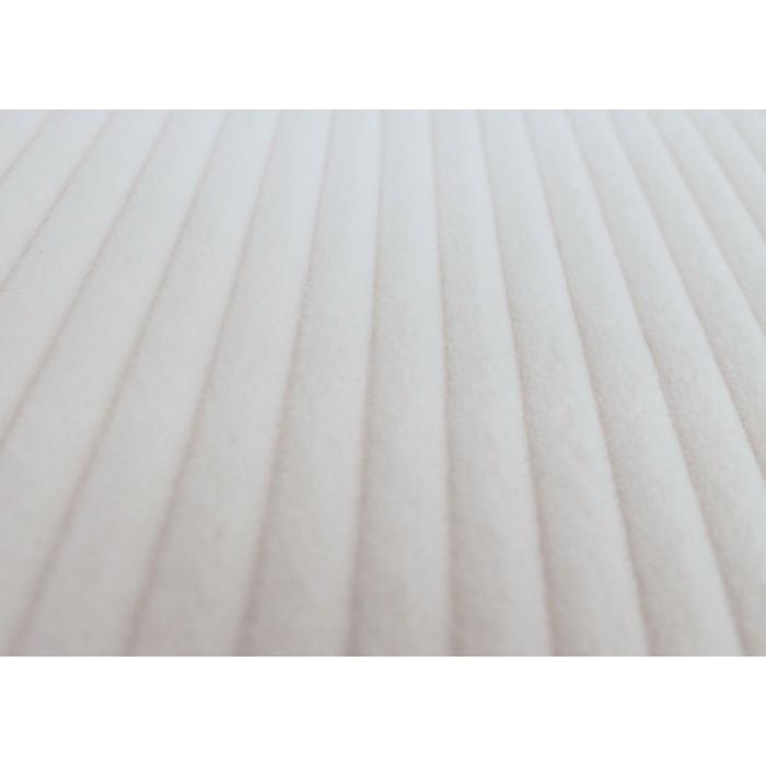 Relaxsessel HWC-C76, Schaukelstuhl Sessel Schwingstuhl mit Hocker Stoff Cord 320g/m ko-Tex ~ creme Gestell wei