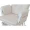 Relaxsessel HWC-C76, Schaukelstuhl Sessel Schwingstuhl mit Hocker Stoff Cord 320g/m ko-Tex ~ creme Gestell wei