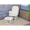 Stimmungsfotos vor ansprechendem Ambiente fr Produkt Relaxsessel HWC-C76, Schaukelstuhl Sessel Schwingstuhl mit Hocker Stoff Cord 320g/m ko-Tex ~ creme Gestell wei