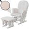 Relaxsessel HWC-C76, Schaukelstuhl Sessel Schwingstuhl mit Hocker Stoff Cord 320g/m ko-Tex ~ creme Gestell wei
