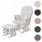 Relaxsessel HWC-C76, Schaukelstuhl Sessel Schwingstuhl mit Hocker Stoff Cord 320g/m ko-Tex ~ creme Gestell wei
