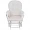 Relaxsessel HWC-C76, Schaukelstuhl Sessel Schwingstuhl mit Hocker Stoff Cord 320g/m ko-Tex ~ creme Gestell wei