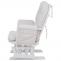Relaxsessel HWC-C76, Schaukelstuhl Sessel Schwingstuhl mit Hocker Stoff Cord 320g/m ko-Tex ~ creme Gestell wei