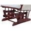 Relaxsessel HWC-C76, Schaukelstuhl Sessel Schwingstuhl + Hocker Stoff Boucl 480g/m ko-Tex ~ creme Gestell dunkel