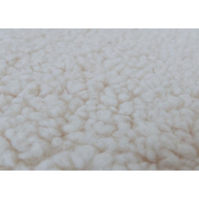 Relaxsessel HWC-C76, Schaukelstuhl Sessel Schwingstuhl + Hocker Stoff Boucl 480g/m ko-Tex ~ creme Gestell dunkel