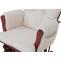 Relaxsessel HWC-C76, Schaukelstuhl Sessel Schwingstuhl + Hocker Stoff Boucl 480g/m ko-Tex ~ creme Gestell dunkel