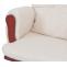 Relaxsessel HWC-C76, Schaukelstuhl Sessel Schwingstuhl + Hocker Stoff Boucl 480g/m ko-Tex ~ creme Gestell dunkel
