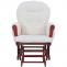 Relaxsessel HWC-C76, Schaukelstuhl Sessel Schwingstuhl + Hocker Stoff Boucl 480g/m ko-Tex ~ creme Gestell dunkel
