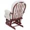 Relaxsessel HWC-C76, Schaukelstuhl Sessel Schwingstuhl + Hocker Stoff Boucl 480g/m ko-Tex ~ creme Gestell dunkel