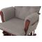 Relaxsessel HWC-C76, Schaukelstuhl Sessel Schwingstuhl + Hocker Stoff Boucl 480g/m ko-Tex ~ grau Gestell dunkel