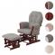 Relaxsessel HWC-C76, Schaukelstuhl Sessel Schwingstuhl + Hocker Stoff Boucl 480g/m ko-Tex ~ grau Gestell dunkel
