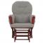 Relaxsessel HWC-C76, Schaukelstuhl Sessel Schwingstuhl + Hocker Stoff Boucl 480g/m ko-Tex ~ grau Gestell dunkel