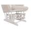 Relaxsessel HWC-C76, Schaukelstuhl Sessel Schwingstuhl + Hocker Stoff Boucl 480g/m ko-Tex ~ creme Gestell wei