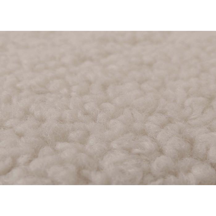 Relaxsessel HWC-C76, Schaukelstuhl Sessel Schwingstuhl + Hocker Stoff Boucl 480g/m ko-Tex ~ creme Gestell wei
