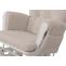 Relaxsessel HWC-C76, Schaukelstuhl Sessel Schwingstuhl + Hocker Stoff Boucl 480g/m ko-Tex ~ creme Gestell wei