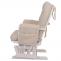 Relaxsessel HWC-C76, Schaukelstuhl Sessel Schwingstuhl + Hocker Stoff Boucl 480g/m ko-Tex ~ creme Gestell wei