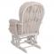 Relaxsessel HWC-C76, Schaukelstuhl Sessel Schwingstuhl + Hocker Stoff Boucl 480g/m ko-Tex ~ creme Gestell wei