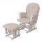 Relaxsessel HWC-C76, Schaukelstuhl Sessel Schwingstuhl + Hocker Stoff Boucl 480g/m ko-Tex ~ creme Gestell wei