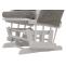 Relaxsessel HWC-C76, Schaukelstuhl Sessel Schwingstuhl + Hocker Stoff Boucl 480g/m ko-Tex ~ grau Gestell wei
