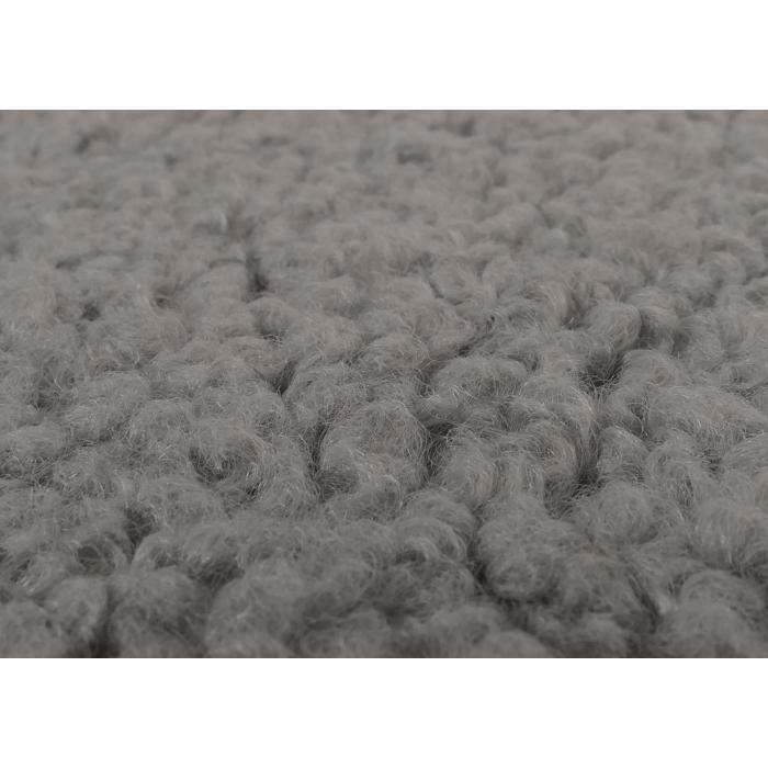 Relaxsessel HWC-C76, Schaukelstuhl Sessel Schwingstuhl + Hocker Stoff Boucl 480g/m ko-Tex ~ grau Gestell wei