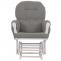 Relaxsessel HWC-C76, Schaukelstuhl Sessel Schwingstuhl + Hocker Stoff Boucl 480g/m ko-Tex ~ grau Gestell wei