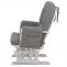 Relaxsessel HWC-C76, Schaukelstuhl Sessel Schwingstuhl + Hocker Stoff Boucl 480g/m ko-Tex ~ grau Gestell wei