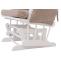 Relaxsessel HWC-C76, Schaukelstuhl Sessel Schwingstuhl + Hocker Stoff Boucl 480g/m ko-Tex ~ braun Gestell wei