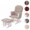 Relaxsessel HWC-C76, Schaukelstuhl Sessel Schwingstuhl + Hocker Stoff Boucl 480g/m ko-Tex ~ braun Gestell wei