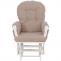 Relaxsessel HWC-C76, Schaukelstuhl Sessel Schwingstuhl + Hocker Stoff Boucl 480g/m ko-Tex ~ braun Gestell wei