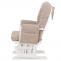Relaxsessel HWC-C76, Schaukelstuhl Sessel Schwingstuhl + Hocker Stoff Boucl 480g/m ko-Tex ~ braun Gestell wei