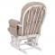 Relaxsessel HWC-C76, Schaukelstuhl Sessel Schwingstuhl + Hocker Stoff Boucl 480g/m ko-Tex ~ braun Gestell wei