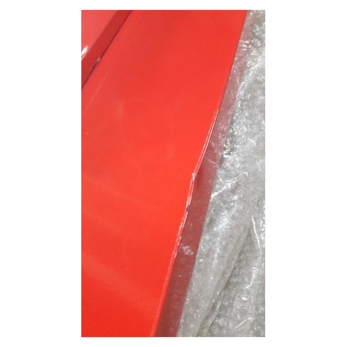 B-Ware (Beulen/Kratzer auf Platte SK2) | Stehtisch HWC-A73, Bistrotisch Bartisch Metall Industriedesign 105x60x60cm~ rot
