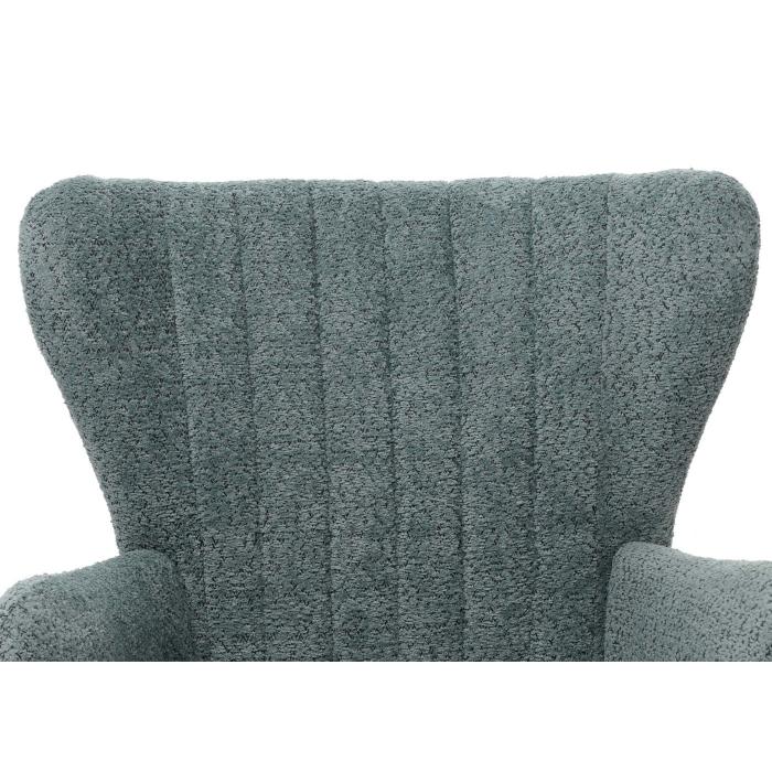 Lounge-Sessel HWC-K37, Cocktail-/Ohrensessel Polsterstuhl Retro Vintage Stoff Chenille (500g/m) ko-Tex ~ blau-grn