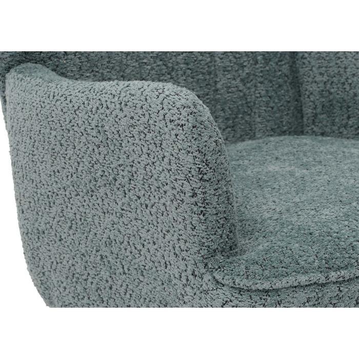 Lounge-Sessel HWC-K37, Cocktail-/Ohrensessel Polsterstuhl Retro Vintage Stoff Chenille (500g/m) ko-Tex ~ blau-grn