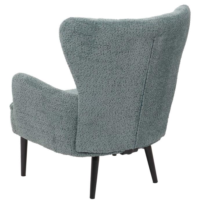 Lounge-Sessel HWC-K37, Cocktail-/Ohrensessel Polsterstuhl Retro Vintage Stoff Chenille (500g/m) ko-Tex ~ blau-grn