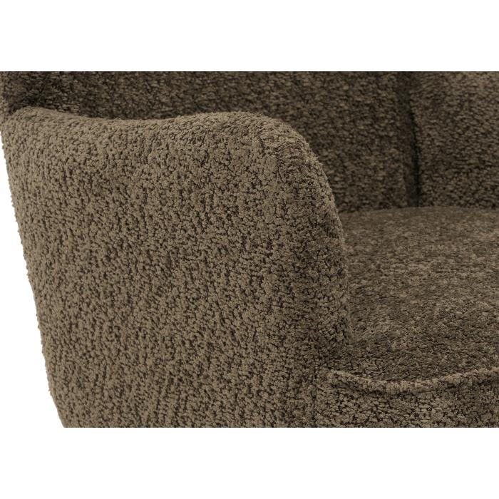 Lounge-Sessel HWC-K37, Cocktail-/Ohrensessel Polsterstuhl Retro Vintage Stoff Chenille (500g/m) ko-Tex ~ grn-braun