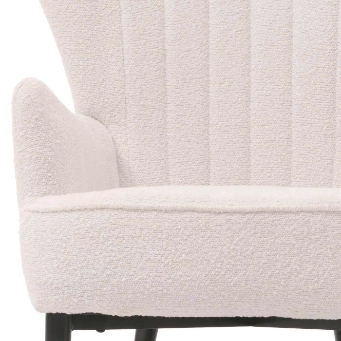 Lounge-Sessel HWC-K37, Cocktail-/Ohrensessel Polsterstuhl Retro Vintage Stoff Boucl (600g/m) ko-Tex ~ wei