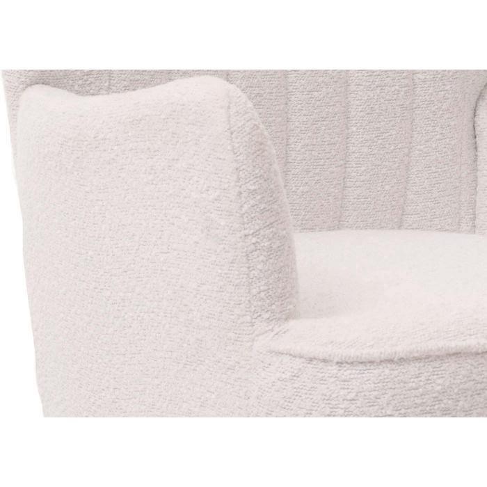 Lounge-Sessel HWC-K37, Cocktail-/Ohrensessel Polsterstuhl Retro Vintage Stoff Boucl (600g/m) ko-Tex ~ wei