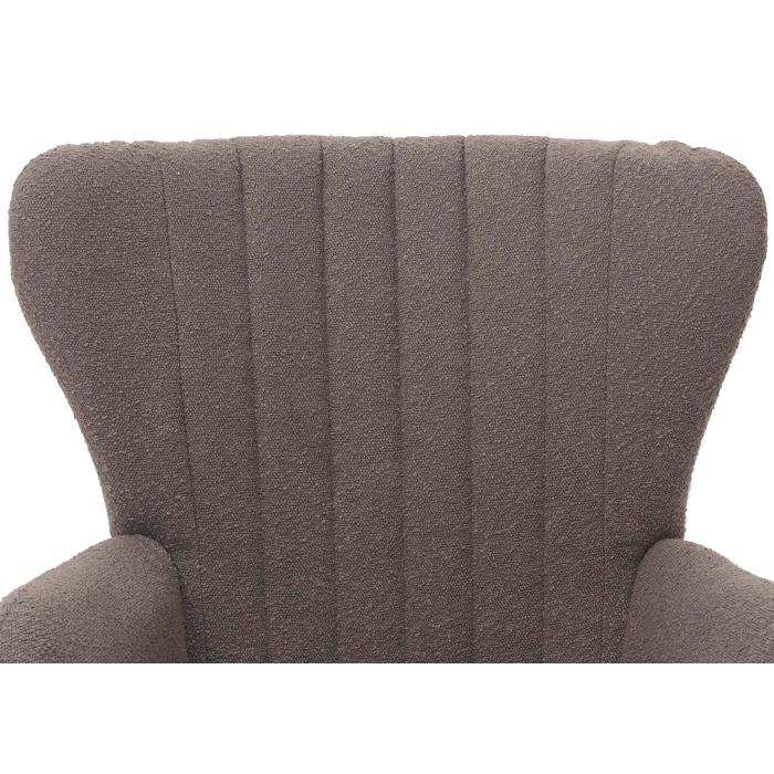 Lounge-Sessel HWC-K37, Cocktail-/Ohrensessel Polsterstuhl Retro Vintage Stoff Boucl (600g/m) ko-Tex ~ hellgrau