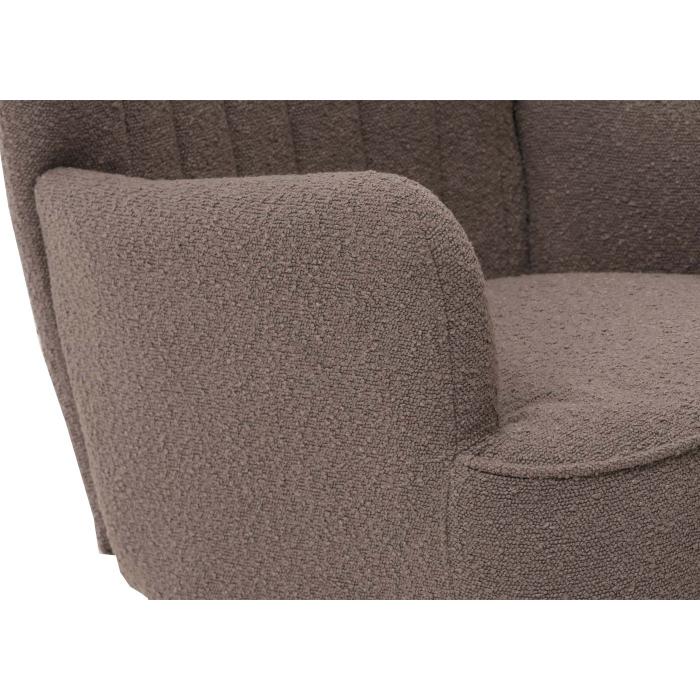 Lounge-Sessel HWC-K37, Cocktail-/Ohrensessel Polsterstuhl Retro Vintage Stoff Boucl (600g/m) ko-Tex ~ hellgrau