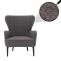 Lounge-Sessel HWC-K37, Cocktail-/Ohrensessel Polsterstuhl Retro Vintage Stoff Boucl (600g/m) ko-Tex ~ dunkelgrau