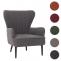Lounge-Sessel HWC-K37, Cocktail-/Ohrensessel Polsterstuhl Retro Vintage Stoff Boucl (600g/m) ko-Tex ~ dunkelgrau
