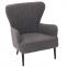 Lounge-Sessel HWC-K37, Cocktail-/Ohrensessel Polsterstuhl Retro Vintage Stoff Boucl (600g/m) ko-Tex ~ dunkelgrau